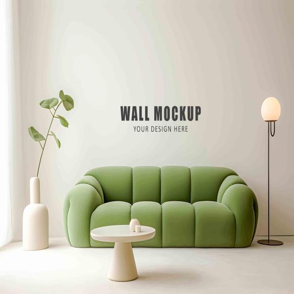 Interior Living Room Wall Mockup