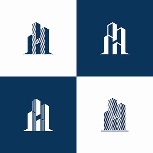 Building Letter H Shape Logo