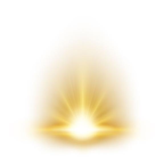 Gold Rays Rising White Background