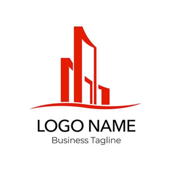 Logo Real Estate Building Red Business Design Template Collection (1)