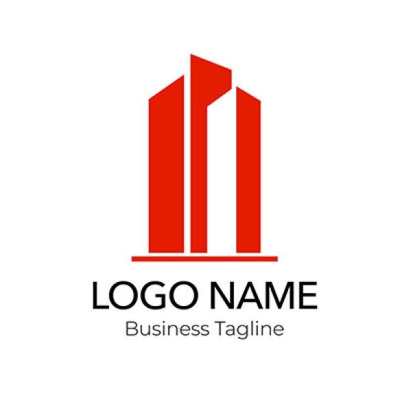 Logo Real Estate Building Red Business Design Template Collection