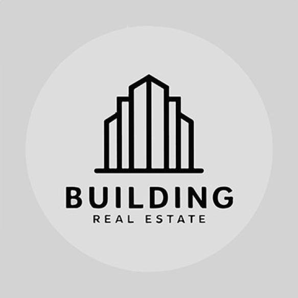 Minimal Real Estate Icon Logo White Background