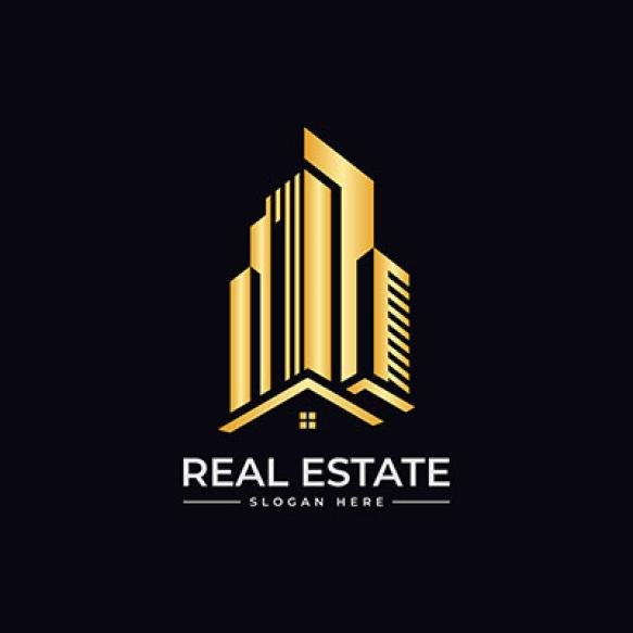 Real Estate Logo Vector Design With Golden Color