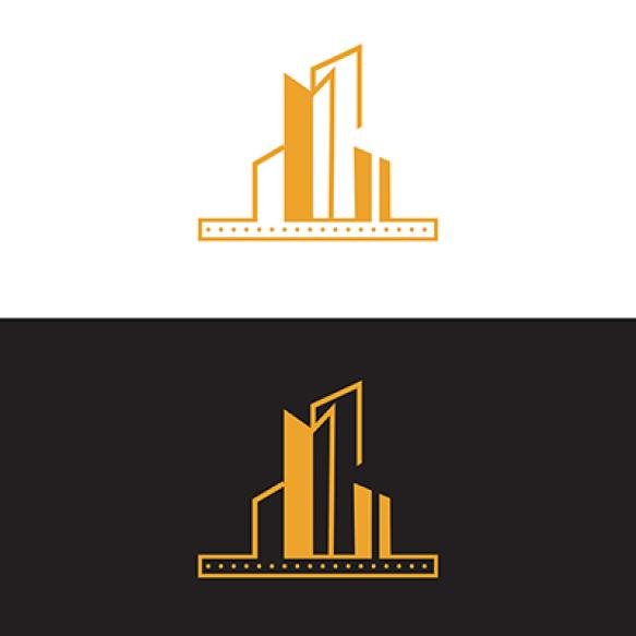 Vector Modern Real Estate Logo Design Colorful Building Template