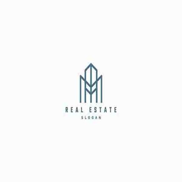 Abstract Line Style Real Estate Building Logo