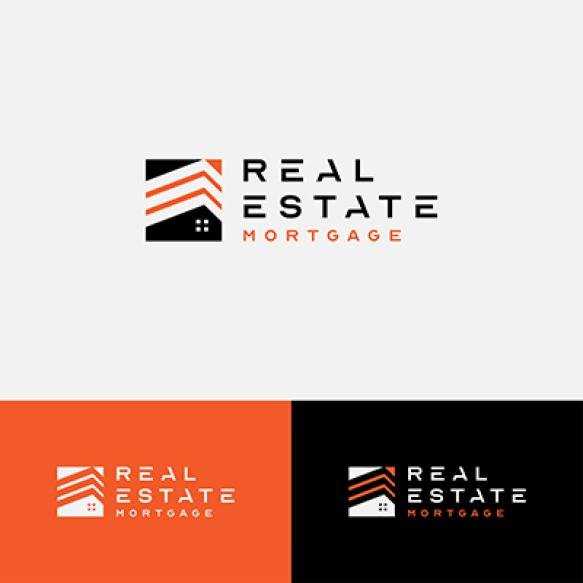 Black Orange Real Estate Logo Construction Architecture Building Logo Design Template