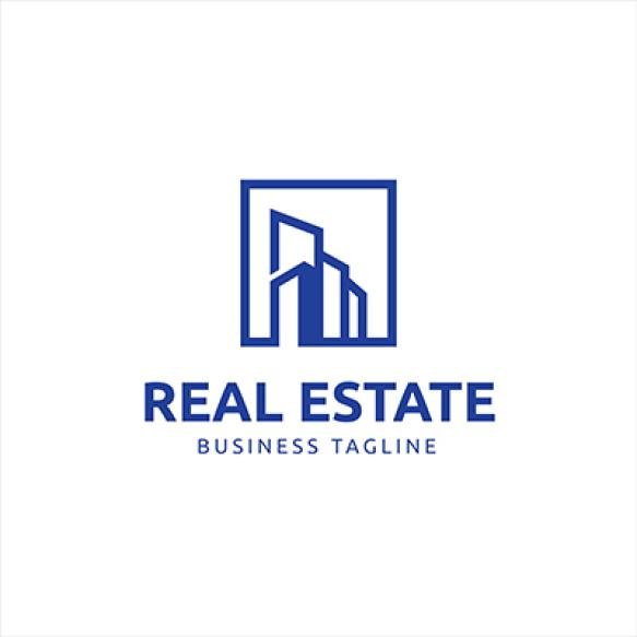 Blue Logo Real Estate Business Tag