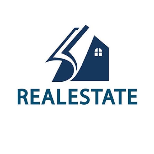 Blue White Logo Realtors With House House