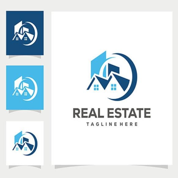 Blue White Paper With Logo Real Estate Agent