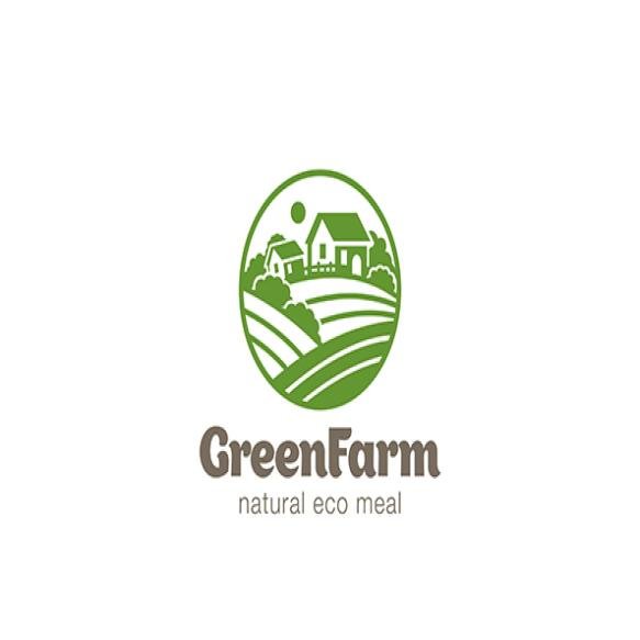 Eco Green Farm Circle Logo Vector Vintage Icon
