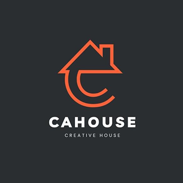 Free Vector Orange Black Creative C Letter House Logo