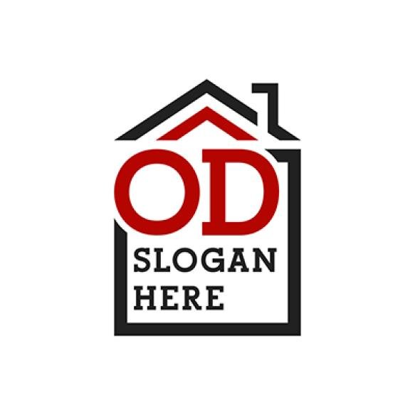 Initial Od House Logo Roofing Letter Od Real Estate Logo
