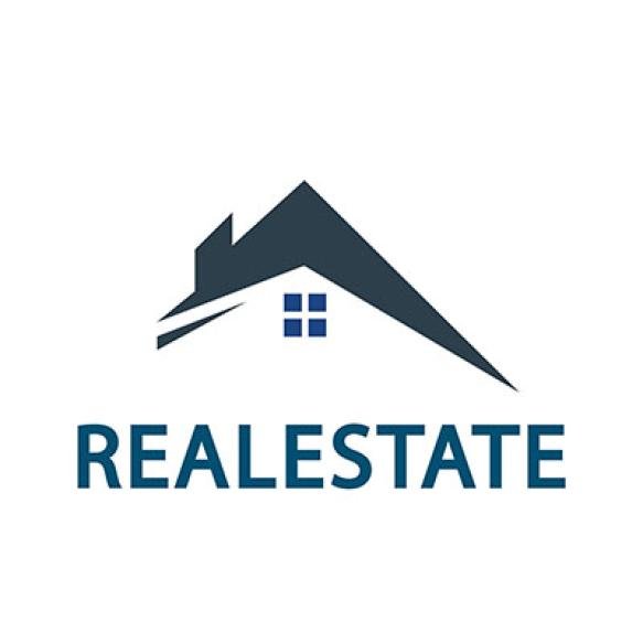 Logo Real Estate With House Top