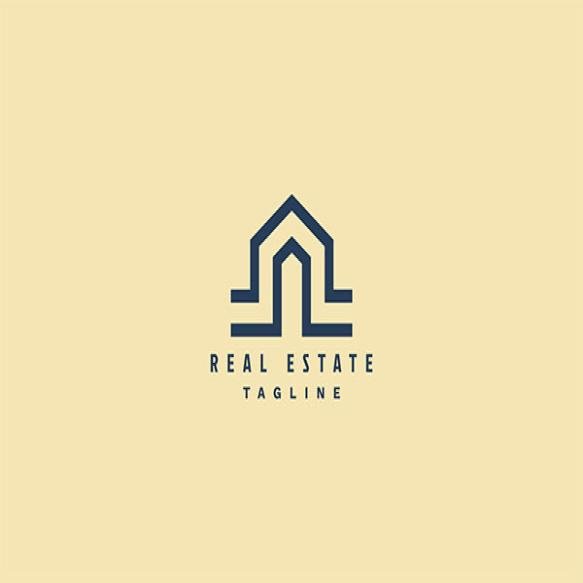 Minimal Real Estate Logo With House Sign