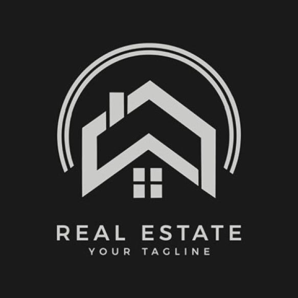 Modern Minimalist Real Estate Agency Logo House Sale Company Logotype Symbol Illustration