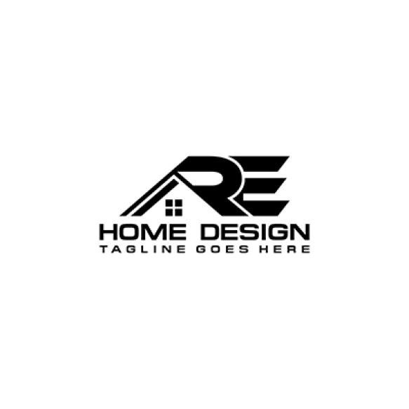 R E Initial Home Real Estate Logo Vector Design