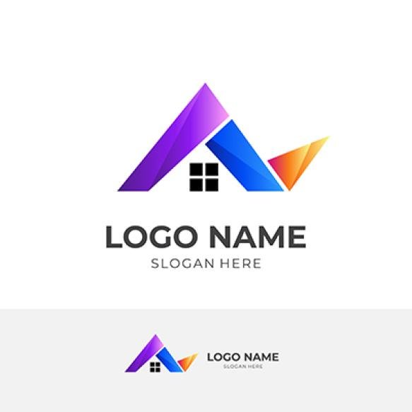 Residence Logo Design Colorful Flat Style