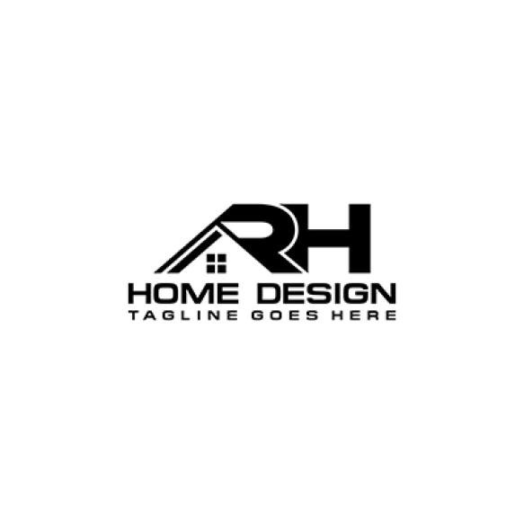 R H Initial Home Real Estate Logo Vector Design