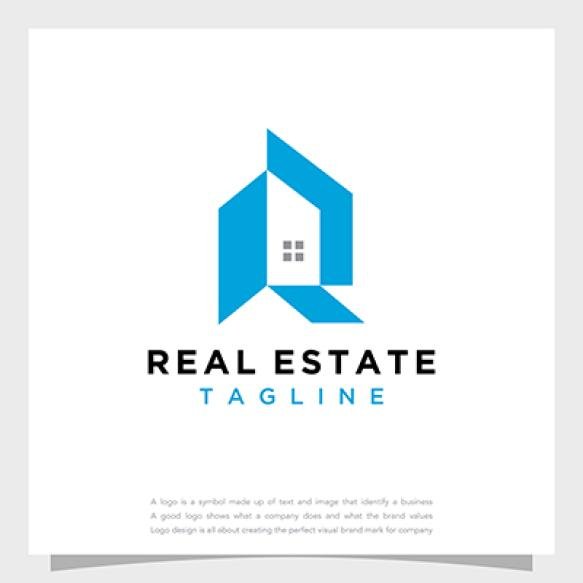 Simple Letter R Logo Vector Logotype Icon Design With Home Concept