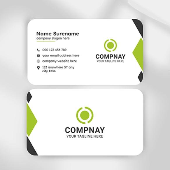Abstract Modern Green Business Card Design Template