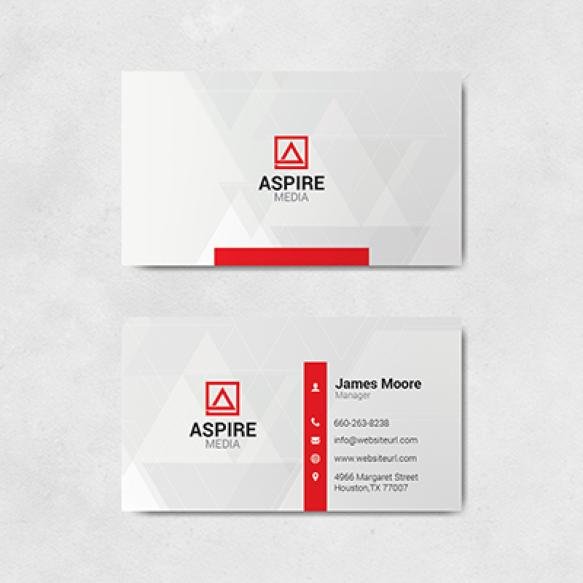 Abstract White Red Visiting Card Design