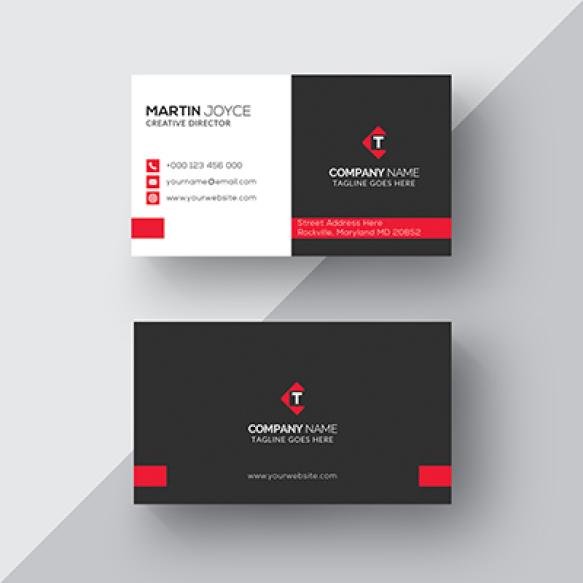 Black Red Business Card Template