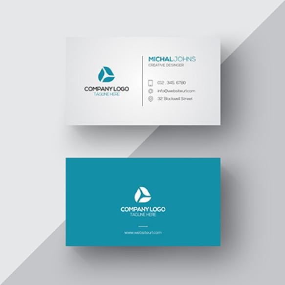 Blue White Business Card
