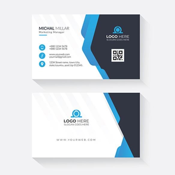 Business Card Blue Color