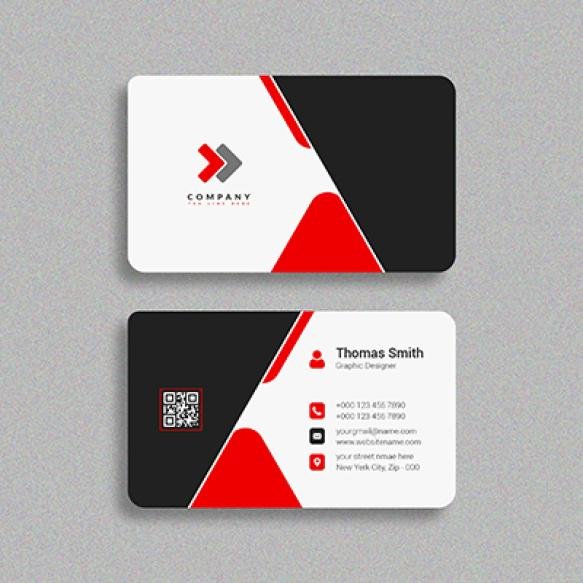 Business Card Template With Red Colour