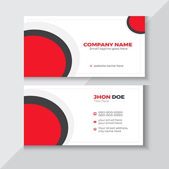 Business Card With Red White Circles It