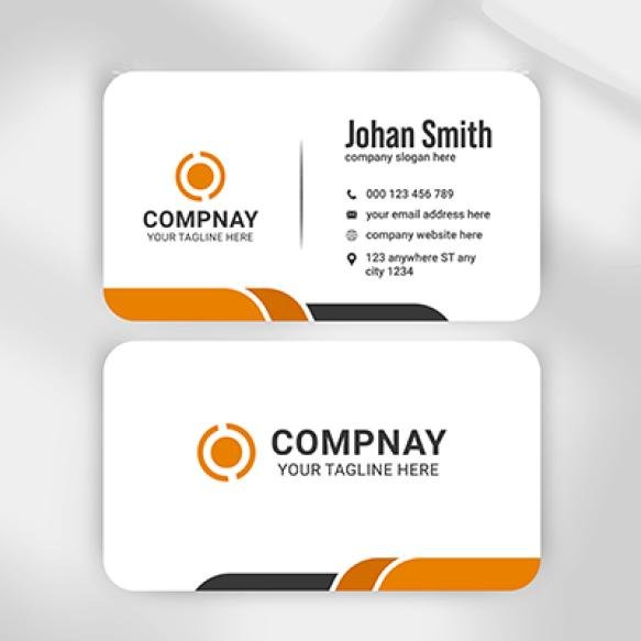 Clean Simple Corporate Business Card Design With Orange Color
