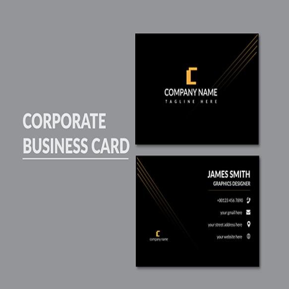 Corporate Black Business Card Template Design