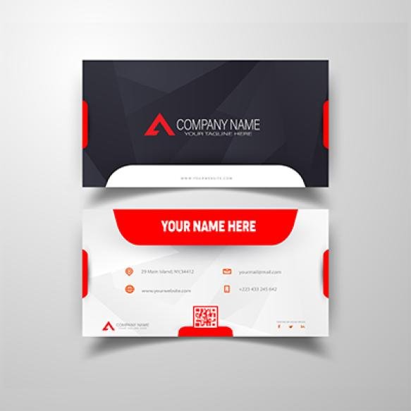 Corporate Business Card Template Red White Business Card