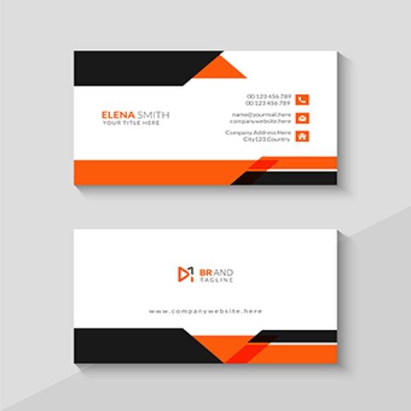 Corporate Clean Orange Business Card Template