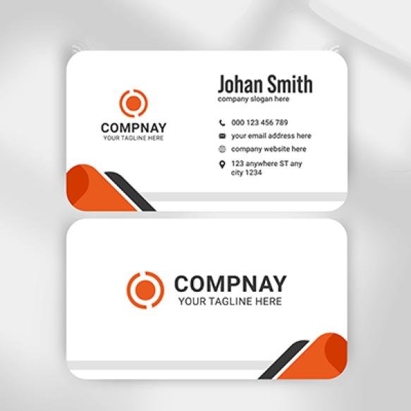 Creative Clean Orange Color Business Card Design Template