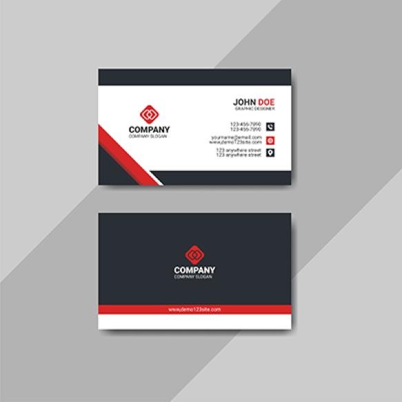 Creative Modern Red Color Clean Business Card Template Vector Design