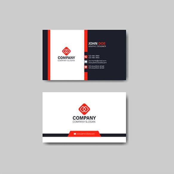Creative Modern Red Details Business Card Template Vector