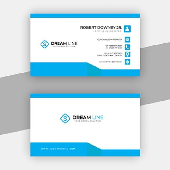 Elegant Business Card Blue White Business Card