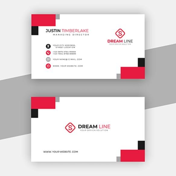 Elegant Business Card Red Black Business Card