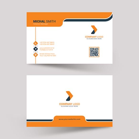 Elegant Professional Orange Dark Blue Corporate Brand Identity Design