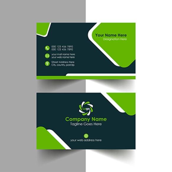 Free Vector Minimal Green Business Card Template Modern Visiting Card