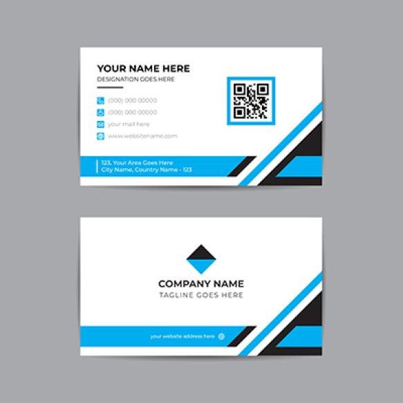 Free Vector Simple Minimal Business Card Template Business Card Blue White Business Card