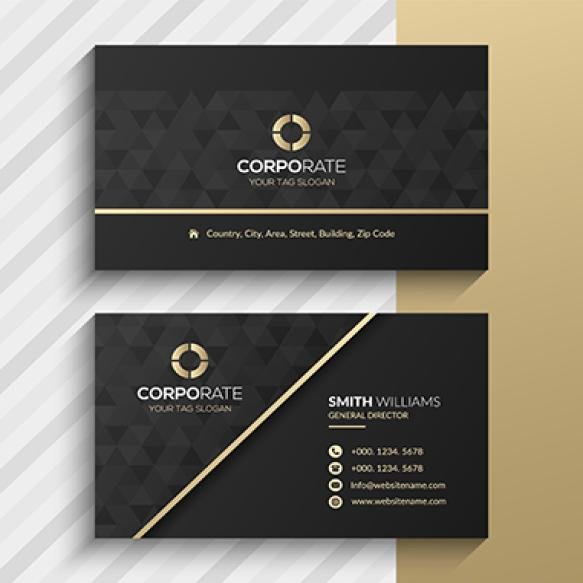 Luxury Black Gold Business Card Design Template (1)