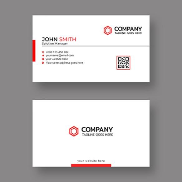 Minimal White Business Card With Red Shape