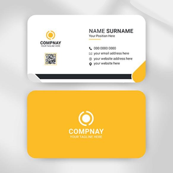 Minimal Yellow Color Business Card Design