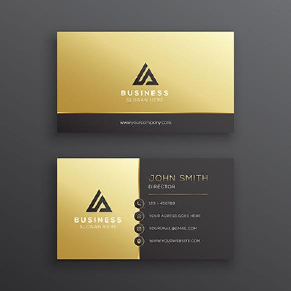 Modern Black Gold Elegant Business Card Template