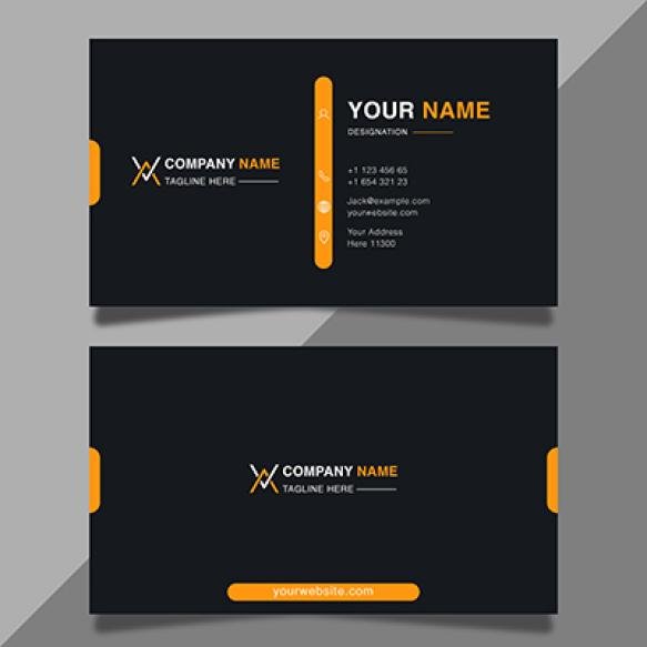 Modern Black Yellow Business Card Design Professional