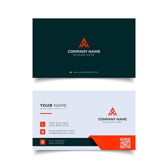 Modern Business Card Black Orange Professional Corporate