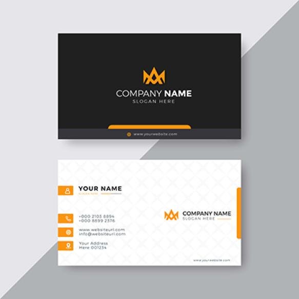 Modern Business Card Black Yellow Corporate Professional