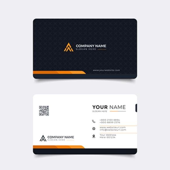Modern Business Card Orange White Elegant Professional